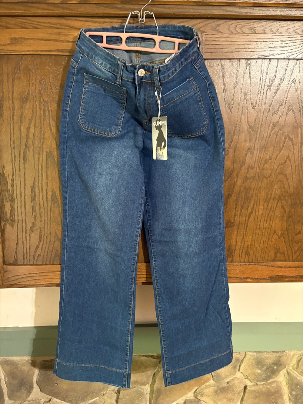 Women's High-Rise Wide-Leg Denim Jeans - Blue